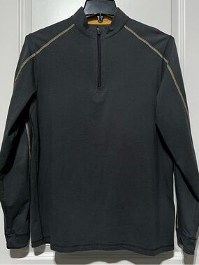 Tasc Performance Men’s Carrollton Lightweight Quarter Zip in Heather Grey/Gold